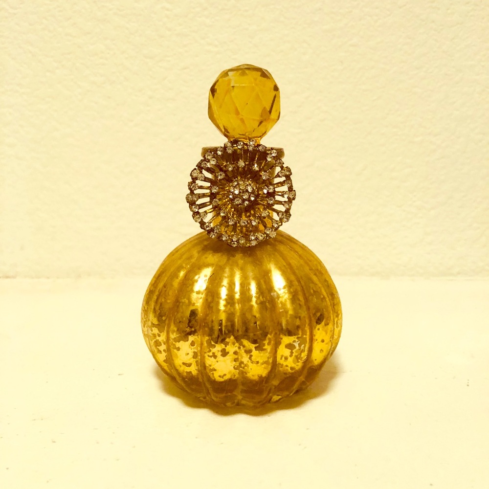 Vintage antique gold perfume vial